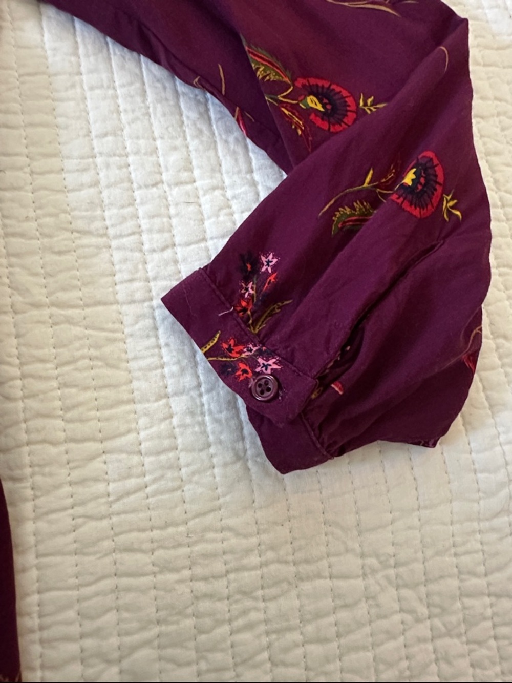 Old Navy Plum Floral V-Neck Long Sleeve Dress - Size Small - Picture 14 of 14
